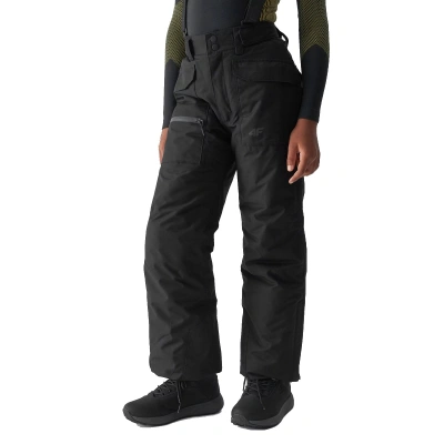 4F JUNIOR-TROUSERS FNK-JAW23TFTRM360-21S-BLACK Černá 134